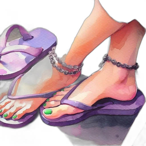shoes, jewelry, watercolor, photorealistic transparent PNG cut-out