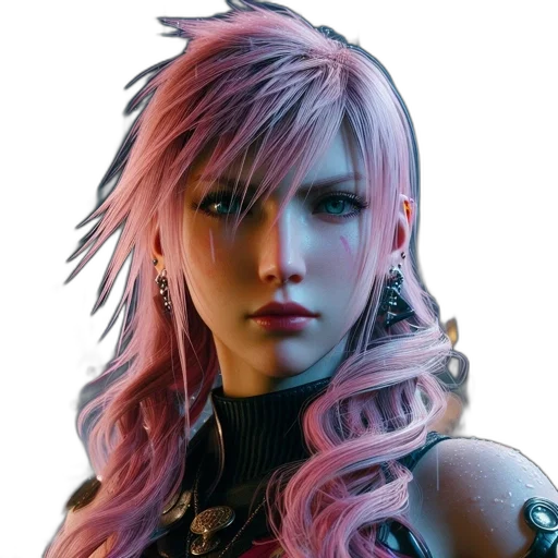 face, dragon, hair, cyberpunk transparent PNG cut-out