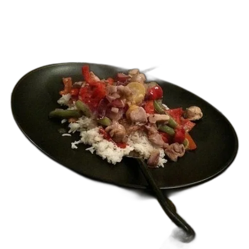 food, plate, rice, vegetables transparent PNG cut-out