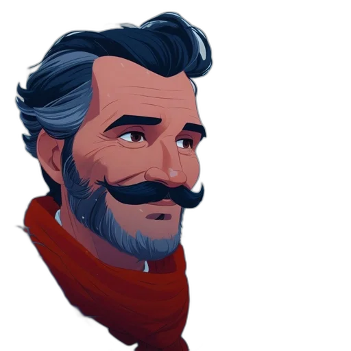 face, staff, jacket, concept art transparent PNG cut-out