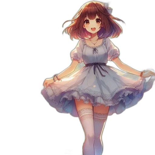 dress, flower, creature, robot transparent PNG cut-out