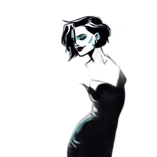 dress, jewelry, face, comic book art transparent PNG cut-out