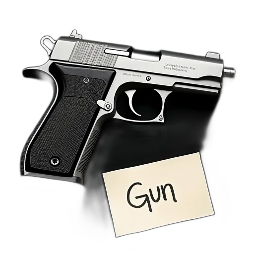 weapon, photorealistic, 3d render, silver transparent PNG cut-out