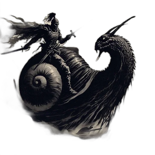 dragon, creature, animal, sword transparent PNG cut-out