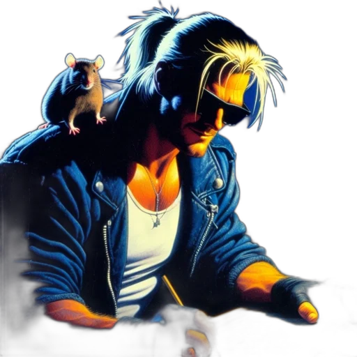 jacket, concept art, cyberpunk, comic book art transparent PNG cut-out