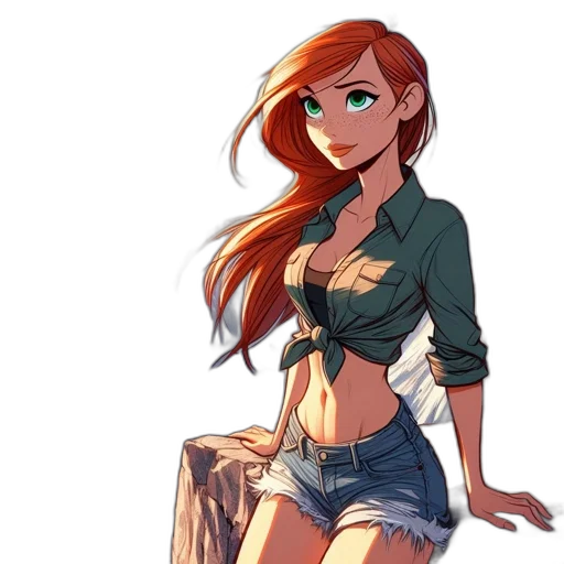 dress, jacket, staff, weapon transparent PNG cut-out
