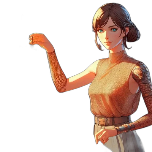 dress, staff, robot, weapon transparent PNG cut-out