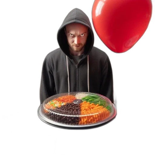 food, jacket, 3d render, man transparent PNG cut-out