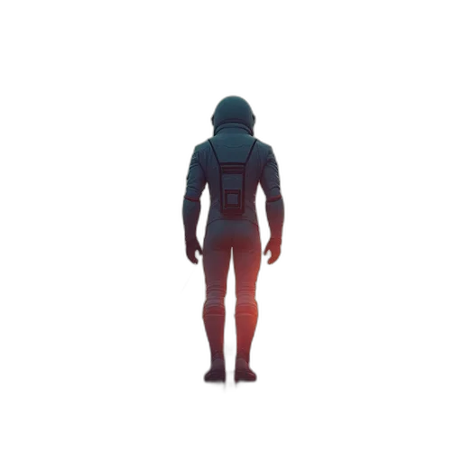 robot, jacket, creature, staff transparent PNG cut-out