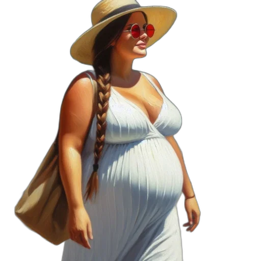 dress, hat, photorealistic, oil painting transparent PNG cut-out