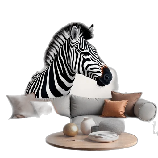 furniture, animal, 3d render, photorealistic transparent PNG cut-out