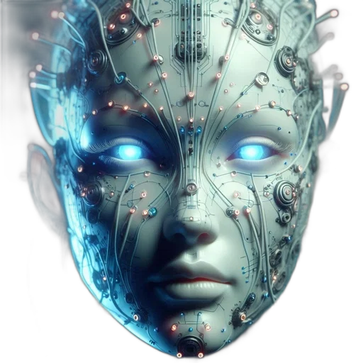 robot, mask, face, cyberpunk transparent PNG cut-out