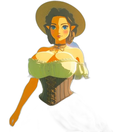 dress, hat, staff, crown transparent PNG cut-out