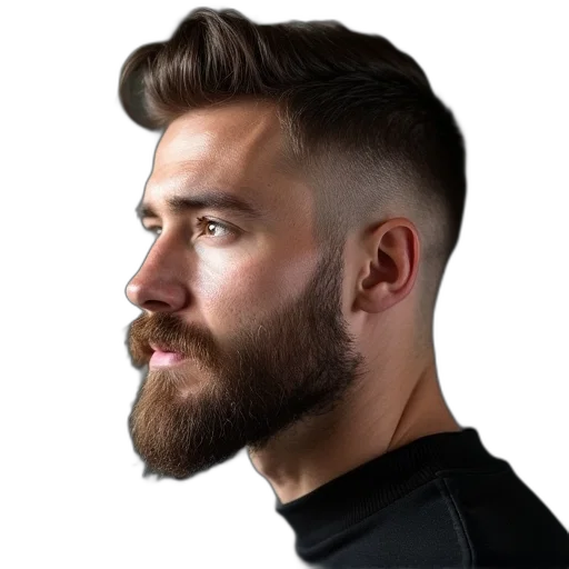 hair, face, staff, jacket transparent PNG cut-out