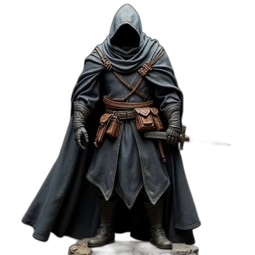 jacket, mask, sword, staff transparent PNG cut-out