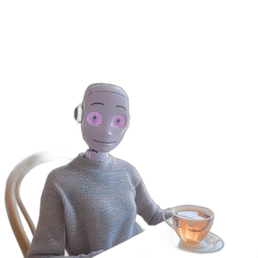 robot, mask, creature, staff transparent PNG cut-out