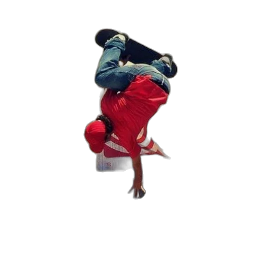 creature, jacket, staff, skateboarder transparent PNG cut-out