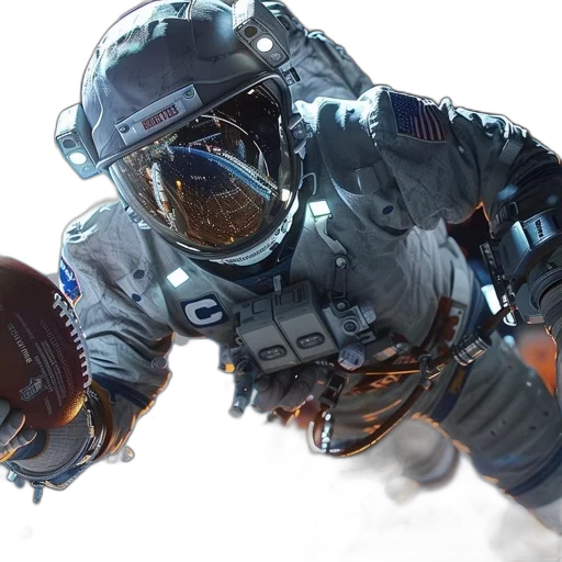 robot, concept art, 3d render, outer space transparent PNG cut-out