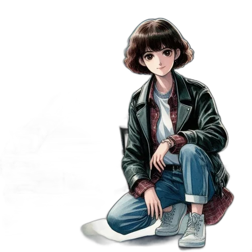 jacket, hair, robot, face transparent PNG cut-out