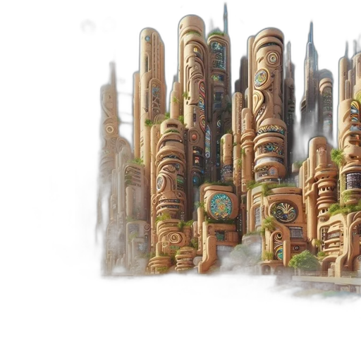 concept art, fantasy art, 3d render, watercolor transparent PNG cut-out