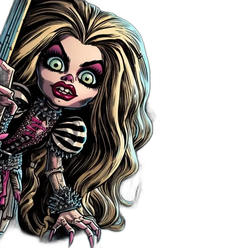 comic book art, cartoon, illustration, shows transparent PNG cut-out