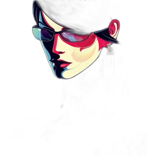 hat, face, concept art, cyberpunk transparent PNG cut-out