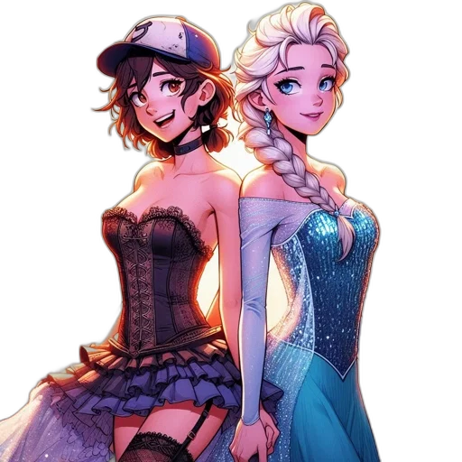 dress, crown, hat, comic book art transparent PNG cut-out