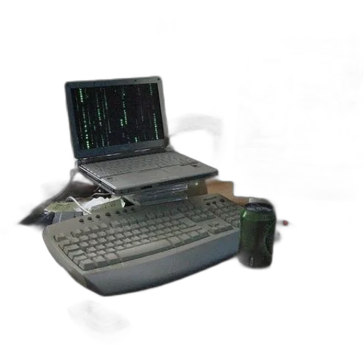 staff, 3d render, cyberpunk, cluttered transparent PNG cut-out