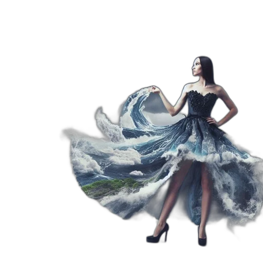 dress, concept art, fantasy art, photorealistic transparent PNG cut-out
