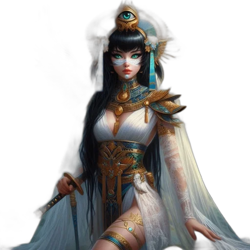 jewelry, dress, staff, fantasy art transparent PNG cut-out