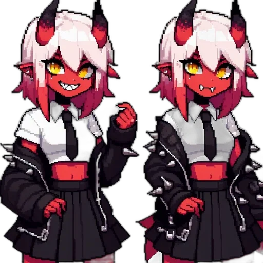 creature, mask, jacket, pixel art transparent PNG cut-out