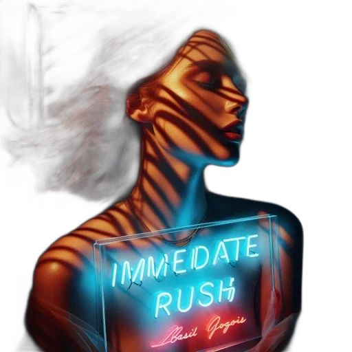 robot, vaporwave, cyberpunk, concept art transparent PNG cut-out