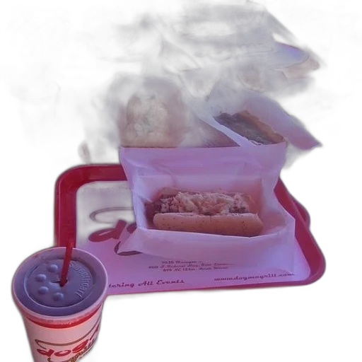 food, vaporwave, 3d render, fog transparent PNG cut-out