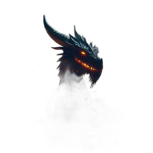 dragon, mask, creature, staff transparent PNG cut-out