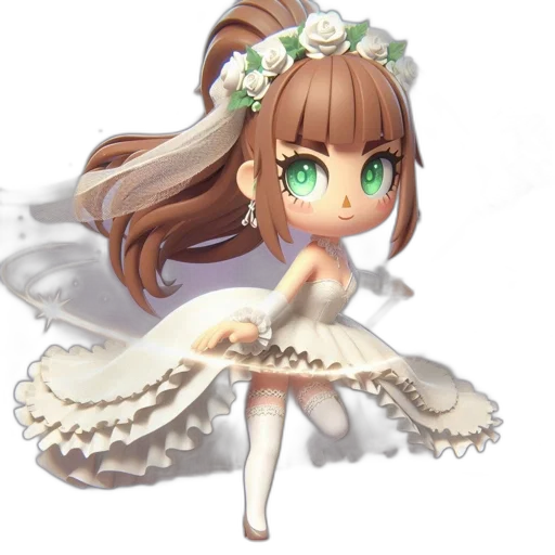 dress, staff, crown, flower transparent PNG cut-out