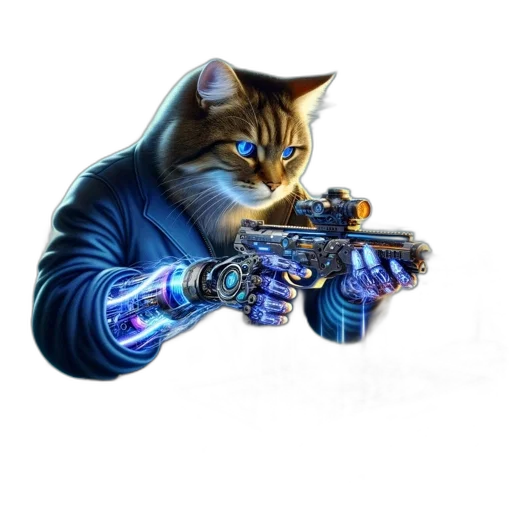 weapon, animal, staff, robot transparent PNG cut-out
