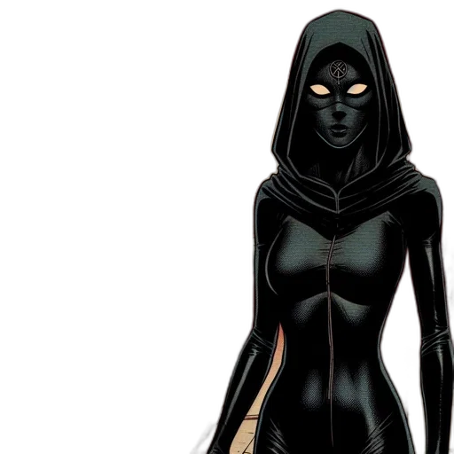 mask, comic book art, concept art, darkened transparent PNG cut-out