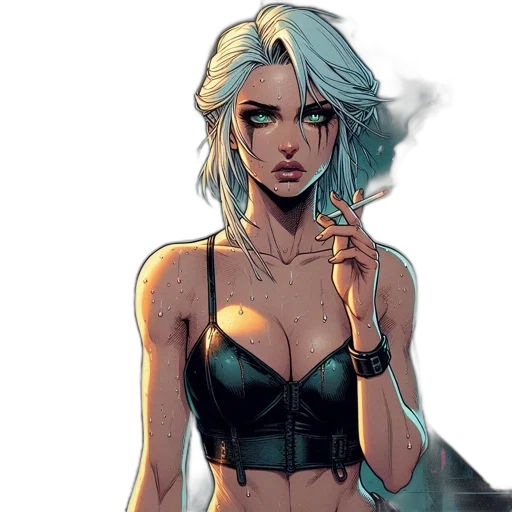 comic book art, cyberpunk, concept art, fantasy art transparent PNG cut-out