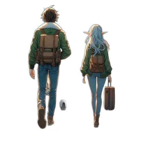 jacket, concept art, watercolor, anime transparent PNG cut-out
