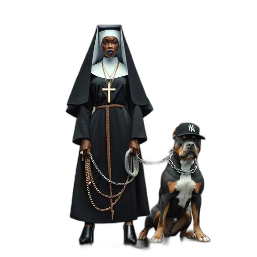 concept art, 3d render, nun, pit transparent PNG cut-out