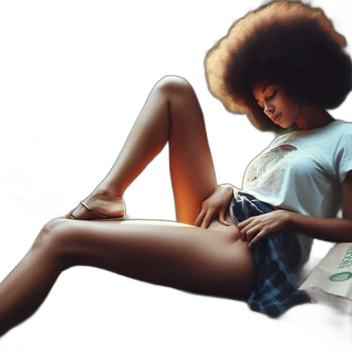 hair, dress, shoes, photorealistic transparent PNG cut-out