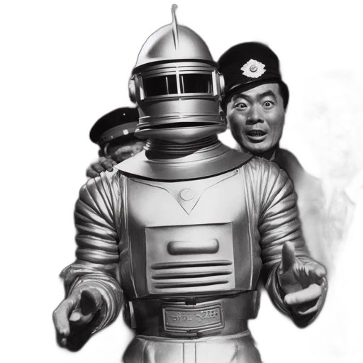 robot, staff, concept art, comic book art transparent PNG cut-out