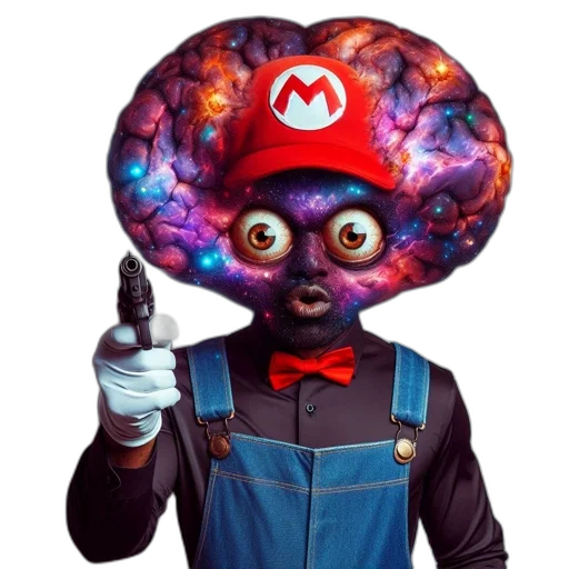 hat, mask, staff, creature transparent PNG cut-out