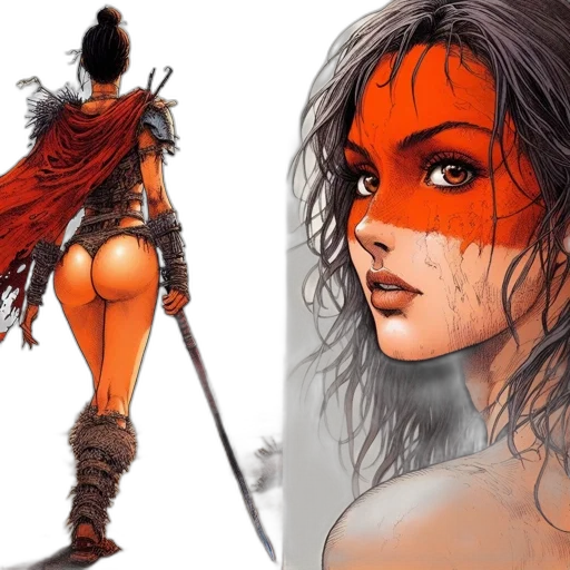 fantasy art, concept art, comic book art, photorealistic transparent PNG cut-out