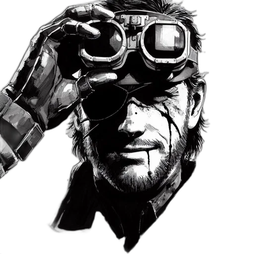 face, weapon, mask, comic book art transparent PNG cut-out