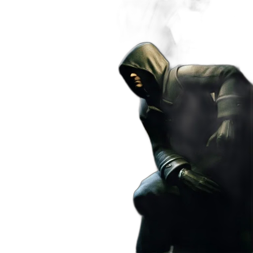 jacket, mask, weapon, face transparent PNG cut-out