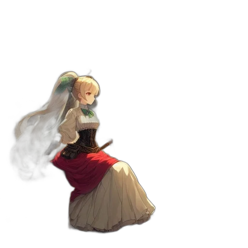dress, staff, weapon, crown transparent PNG cut-out