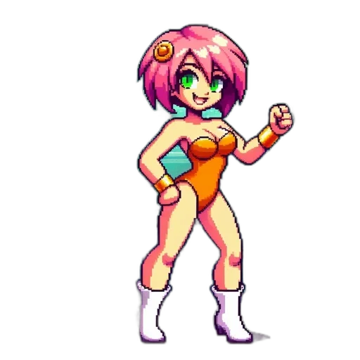 robot, weapon, staff, pixel art transparent PNG cut-out
