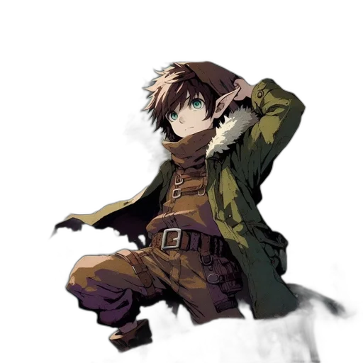 jacket, weapon, animal, staff transparent PNG cut-out