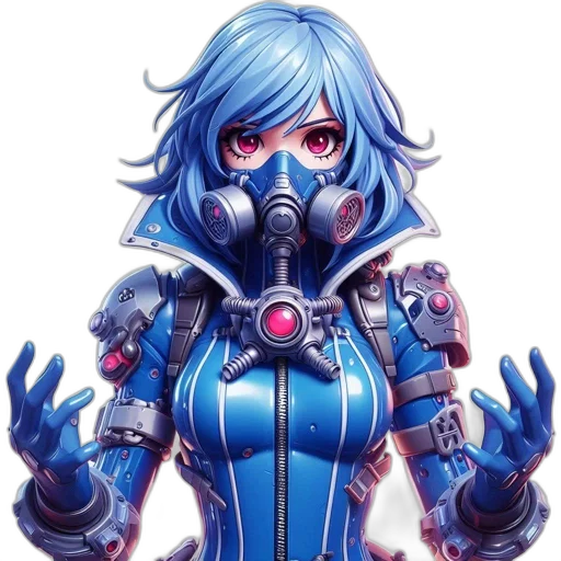 robot, mask, face, jacket transparent PNG cut-out